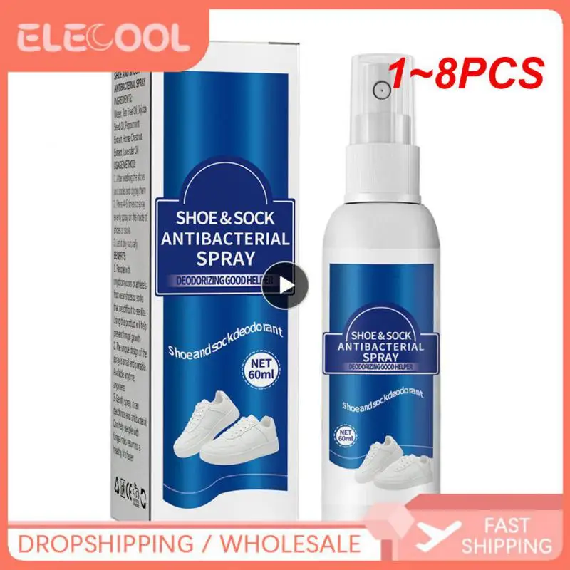 

1~8PCS Foot Artifact Anti-sweat Powder Foot Care Fall-proof Natural Ingredients Deodorizing Spray Shoe And Socks Freshener