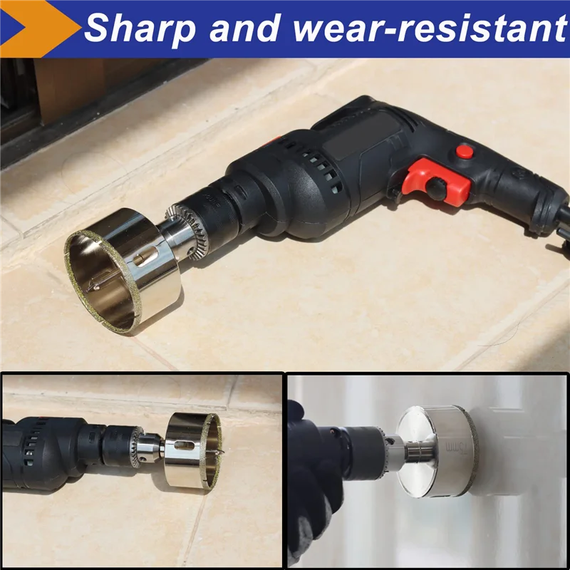 Алмазная пила для сверления отверстий диаметром 3 дюйма + 2 с направляющим долотом