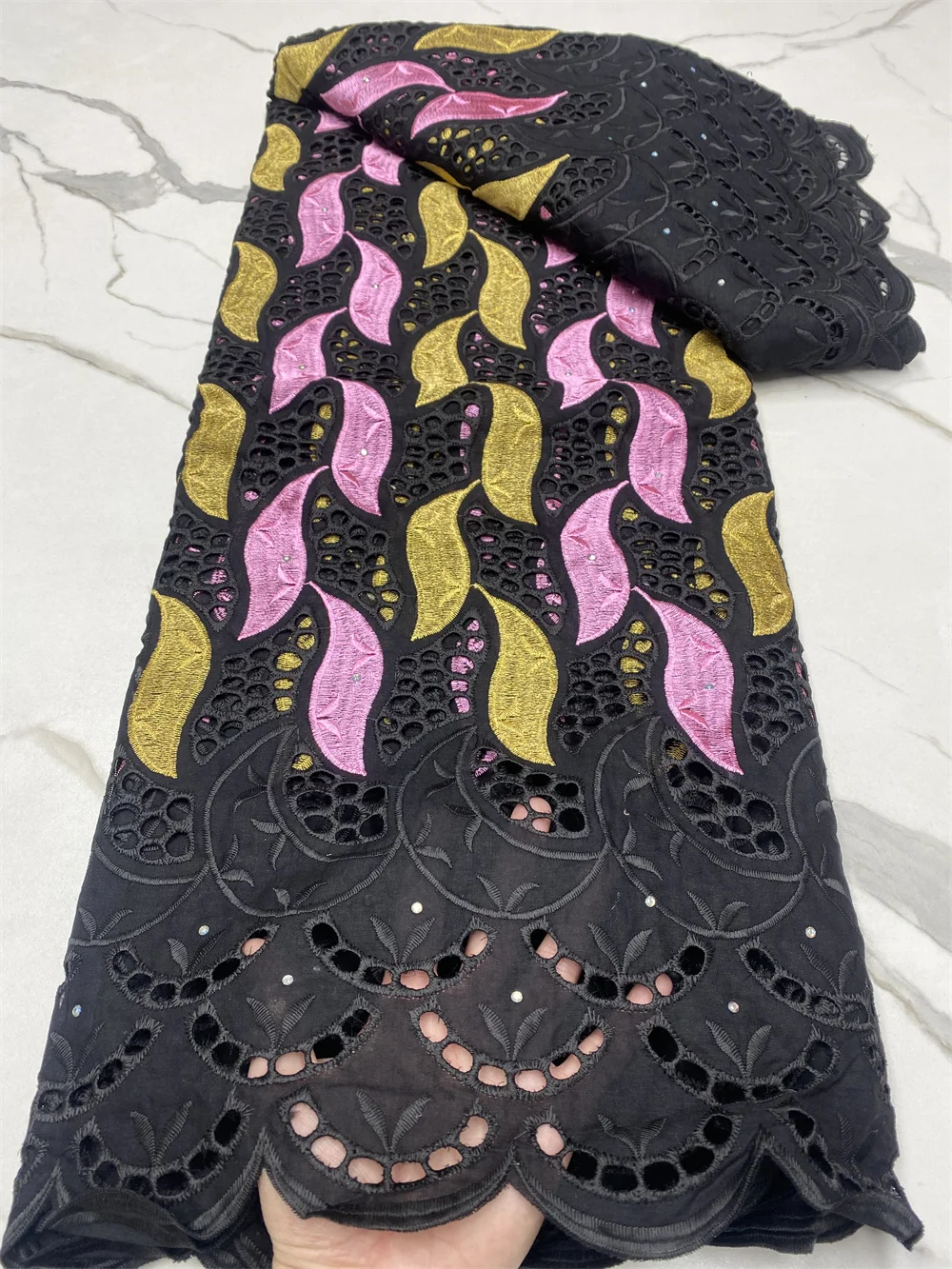 

PGC African Cotton Lace Fabric 2022 High Quality Lace Embroidery Swiss Voile Lace In Switzerland Nigerian Lace Fabrics YA4797B-7