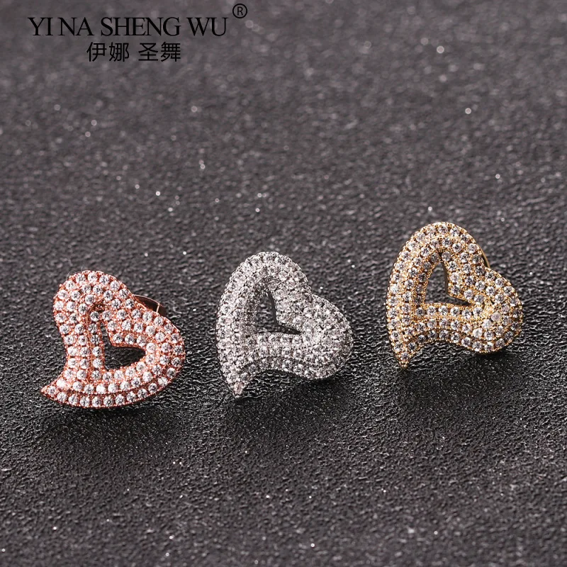 

Женские серьги с цирконом, полые серьги в стиле «любовь», простые и изысканные модные Универсальные серьги в стиле хип-хоп