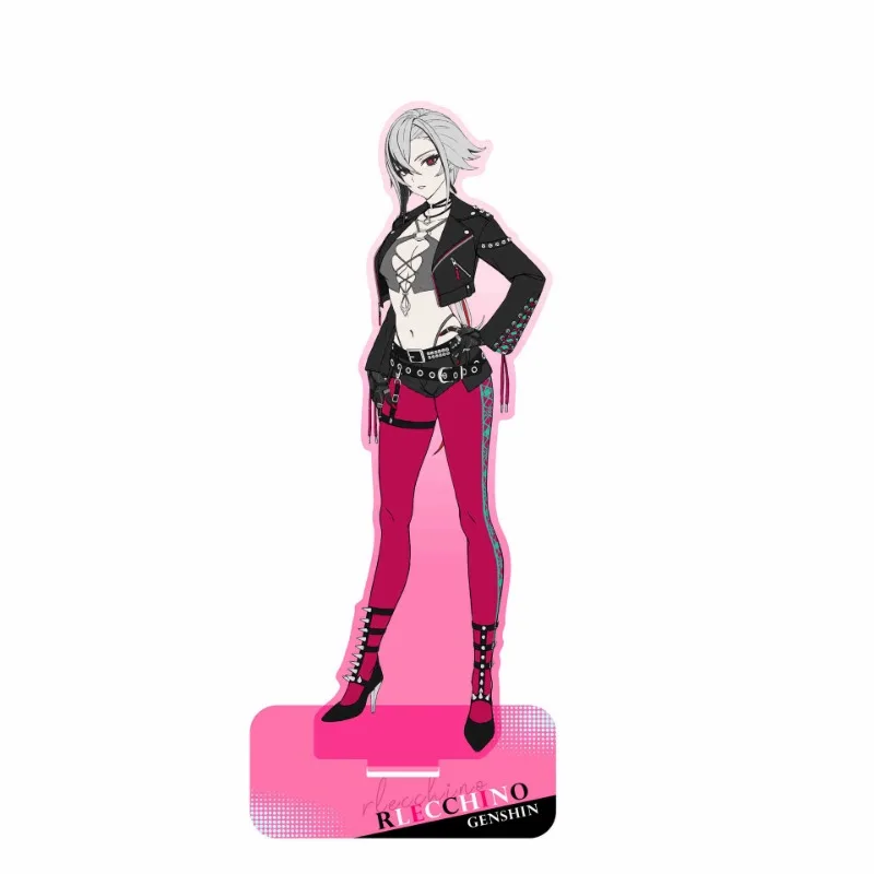 Yuan Shen Plate Desk Decor Street Dance Standing Zhongli Model Collection Ornament Accesorios Mavuika акриловая кукла Capitano Gift