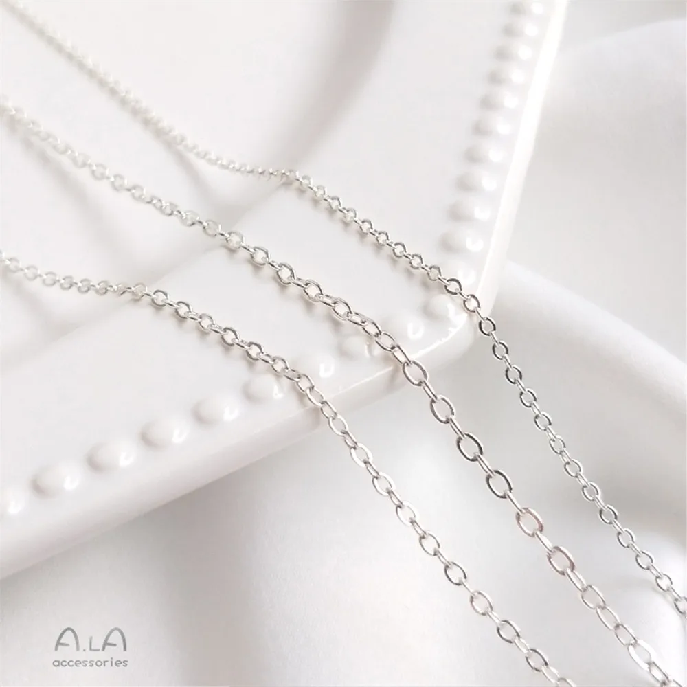 Купи Korean copper chain plated S925 sterling silver color o-chain cross chain silver wrap loose chain handmade diy necklace jewelry за 94 рублей в магазине AliExpress