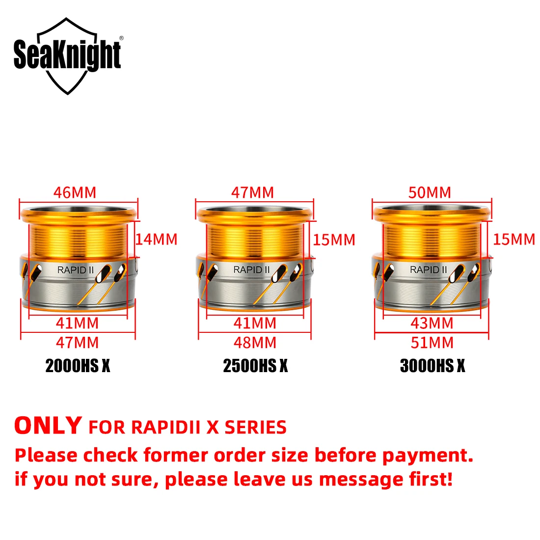 SeaKnight брендовая запасная катушка для RAPID2X только! 2000HS 2500HS 3000HS Рыболовная