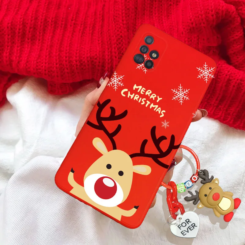 Рождественская елка олень кукла Санта-Клаус 3D брелок подвеска для Vivo Y31 2021 Y51 2020 Y33S