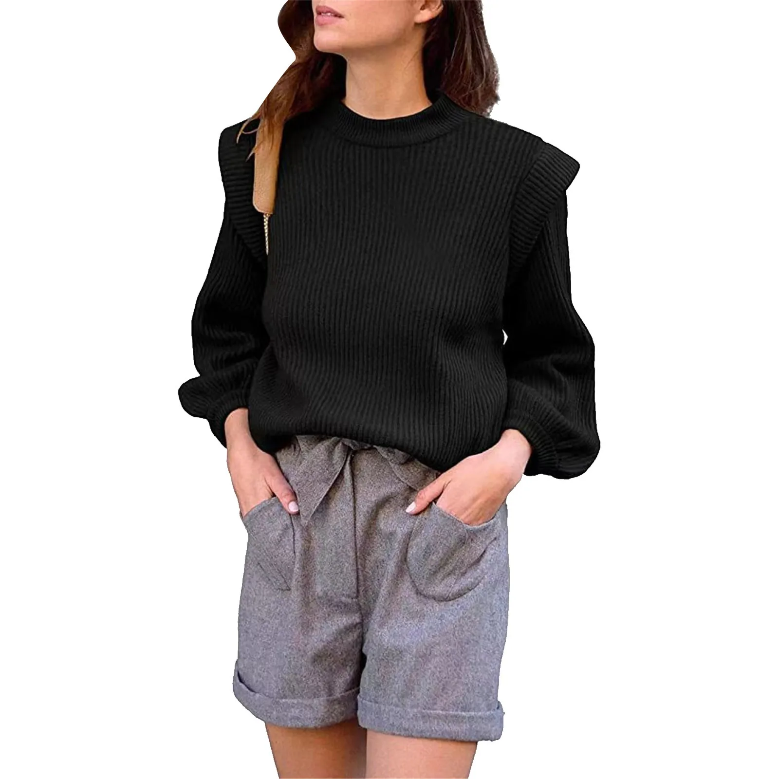 

Autumn And Winter Women's Elegant Solid Colours Vintage Pullover Sweater Casual Loose Round Neck Commuter Versatile Knitwear