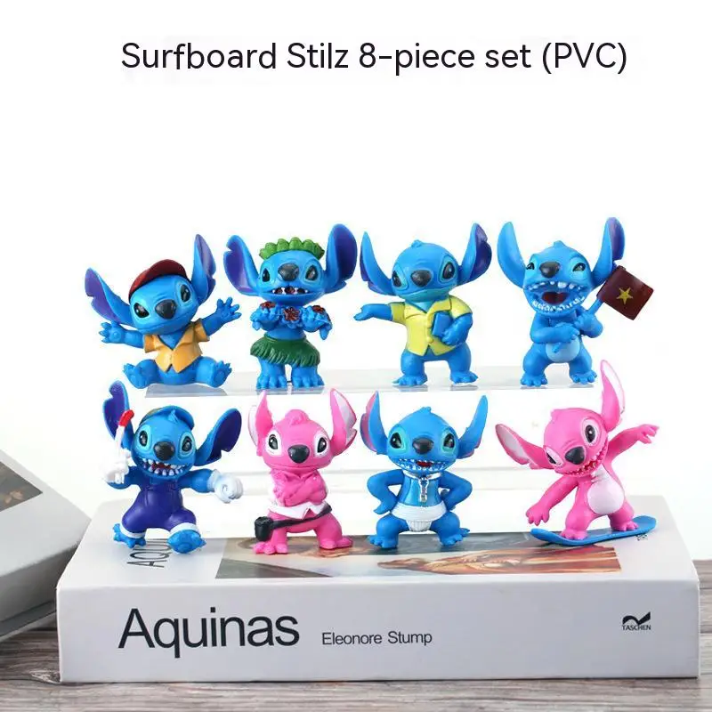 

8 шт./набор, фигурки героев аниме «Лило и Ститч» из ПВХ