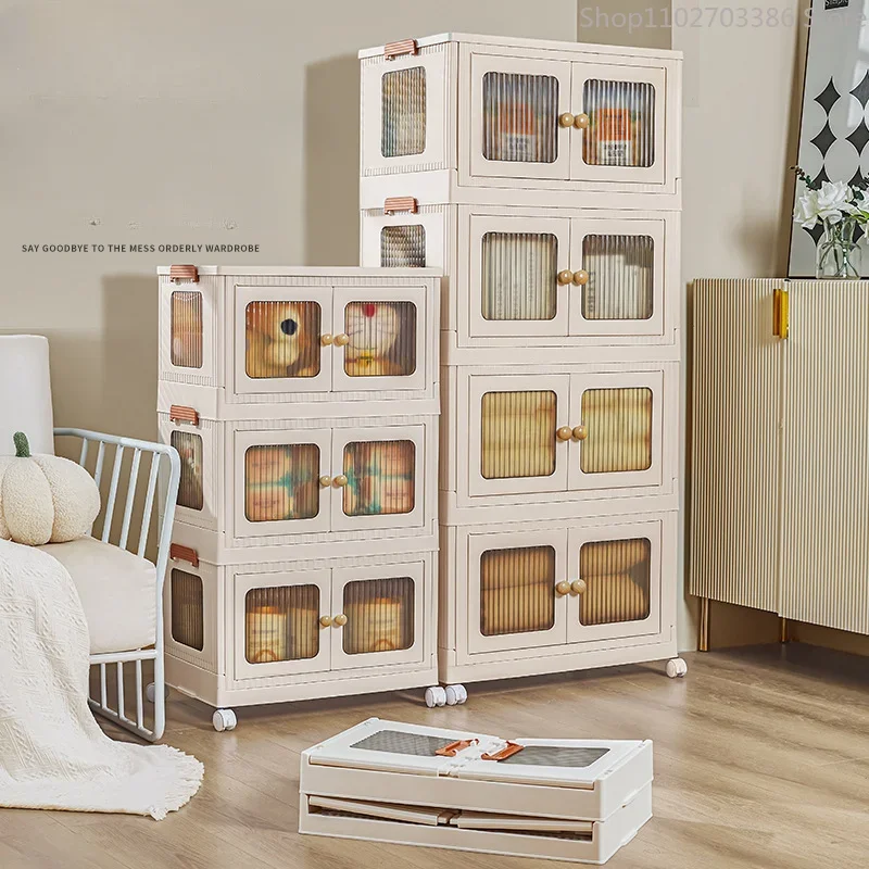 

Installation-free Storage Cabinet Locker Household Plastic Light Luxury Snack Cabinet Baby Children's Clothes Toy Locker