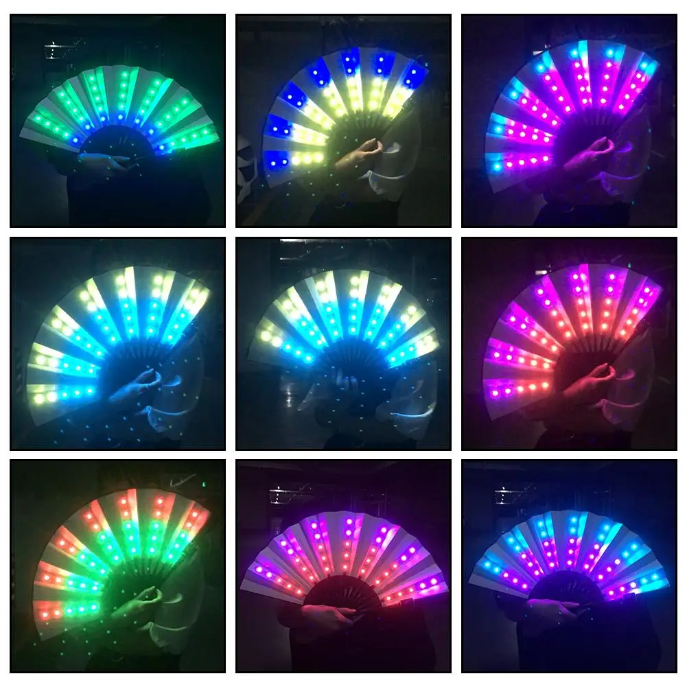 1 шт. светящийся складной светодиодный веер танцующий яркий праздничный реквизит