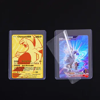 Pokemon Card Sleeves 100 Counts Transparent Playing Games VMAX Protector Cards Folder Yugioh Pokémon Case Holder Kids Toy Gift 3