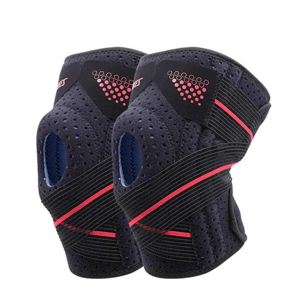 

Silicone Sports Knee Pads Strap Spring Support Climbing Cycling Running Basketball Sweat-absorbent Breathable Fitness