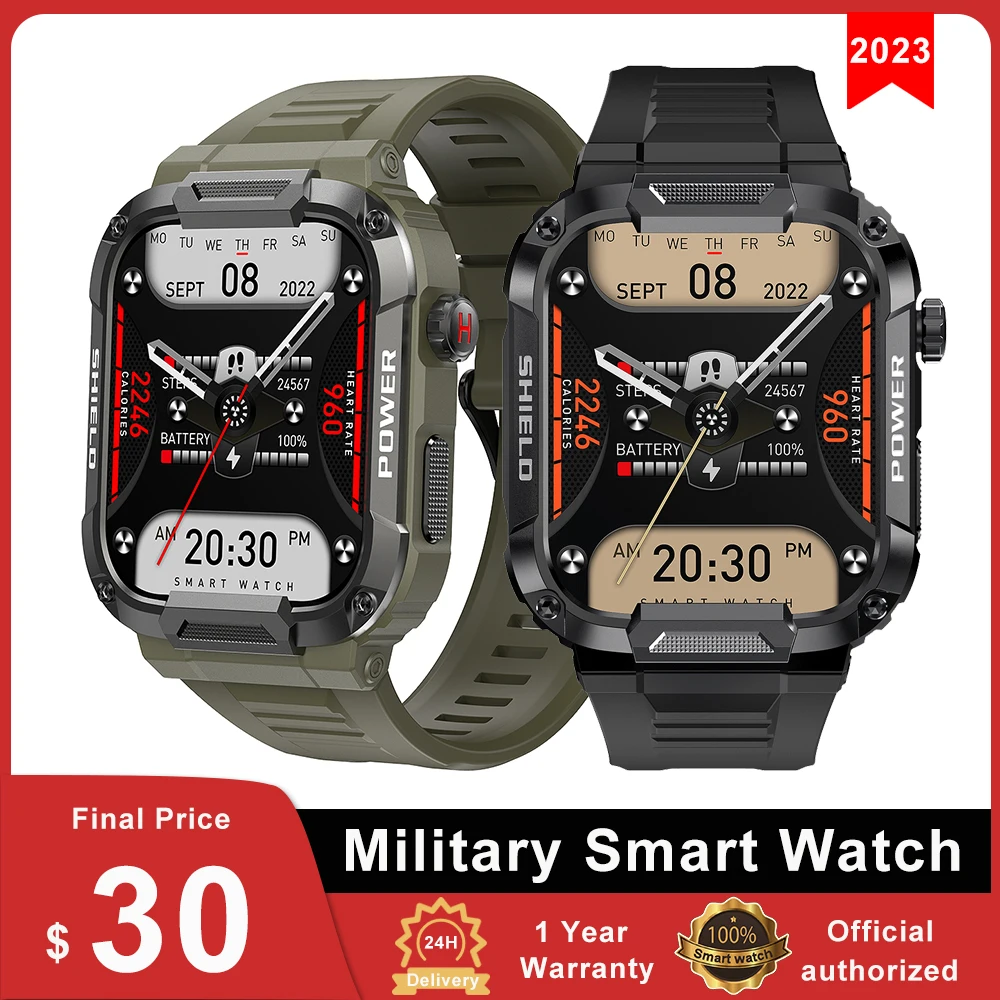 

MK66 Rugged Smart Watch Men 1.85inch Big Battery Music Play Fitness Tracker Bluetooth Dial Call Sport Military Smartwatch