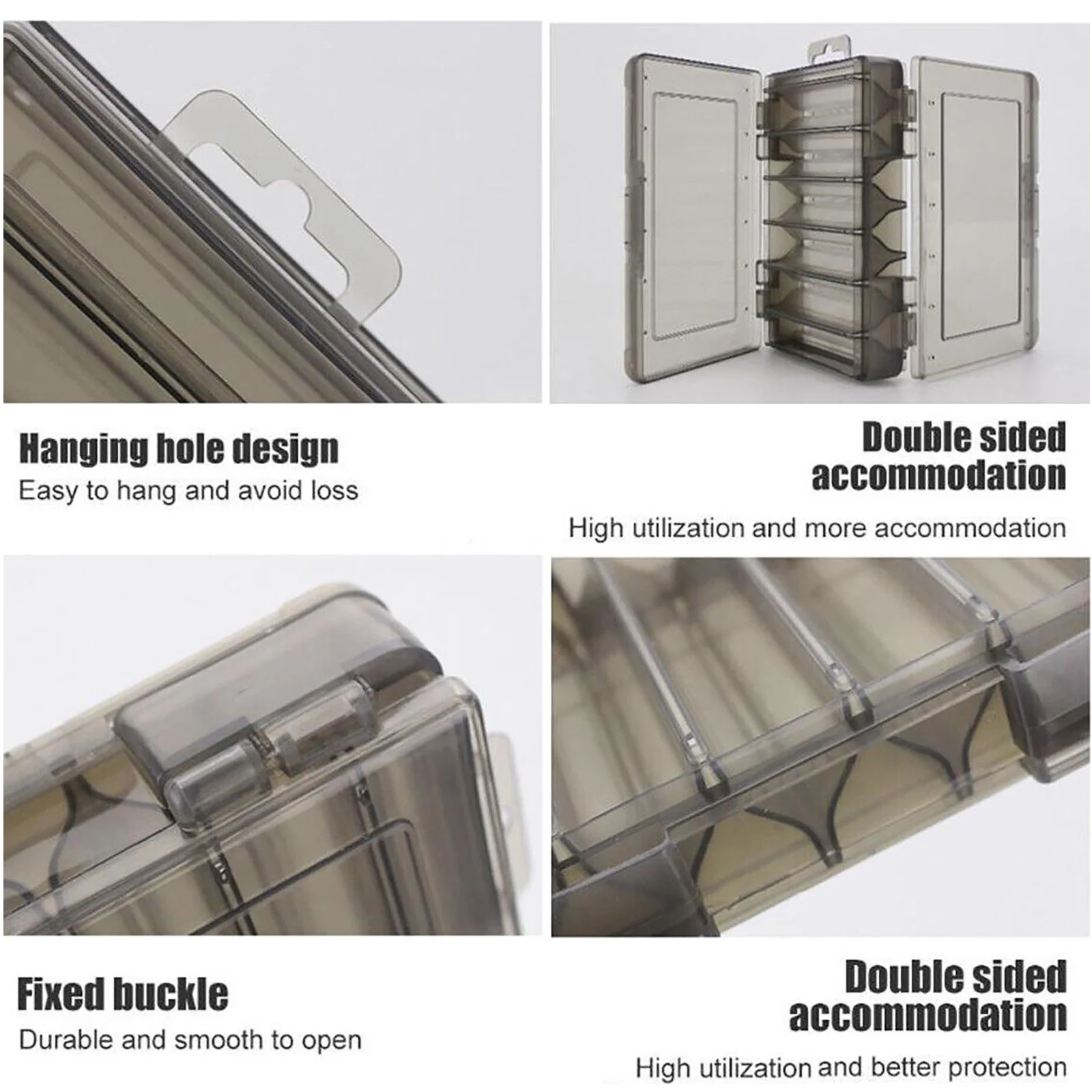 Коробка для рыболовных снастей с 14 отделениями водонепроницаемая двухсторонняя