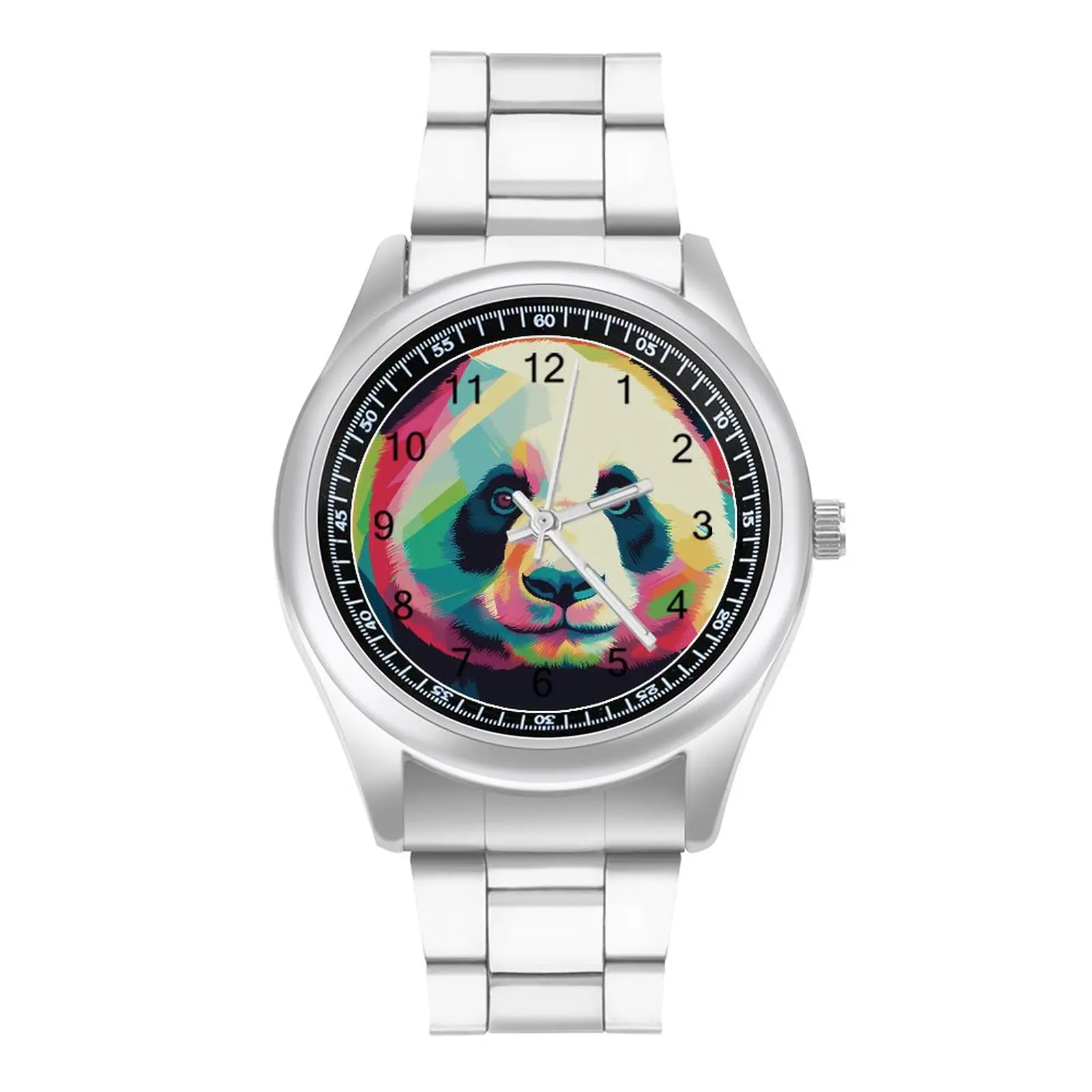 

Panda Quartz Watch Cover Art Neo-Fauvism Steel Design Wrist Watch Ladies Sport Elastic Cheap Wristwatch