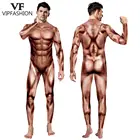 Модный костюм VIP Zentai для взрослых, Мужской Забавный комбинезон с 3D рисунком, костюм для косплея