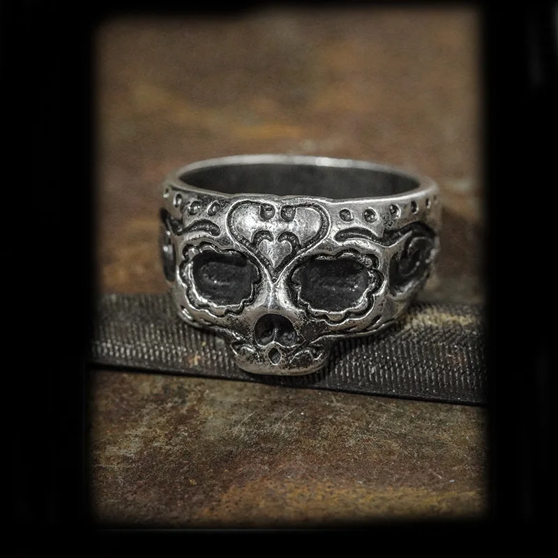 

Original Skull Thai Silver Ring for Men and Women Ins Fashion High Street Retro Personalized Design Sense Ring