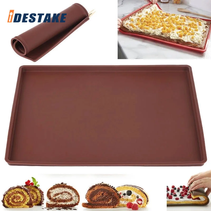 

Swiss Cake Roll Silicone Baking Mat Cake Roll Pad Molds Macaron Oven Non-stick Baking Pastry Tools Kitchen Gadgets Accessories