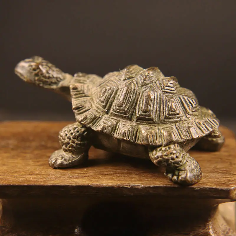

Solid Pure Copper Longevity Tortoise Ornaments Tea Pet Handle Pieces Town