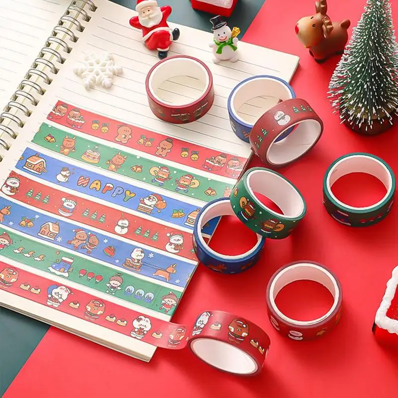 

Christmas Paper Tape Snowman Paper Tape Holiday Paper Tape Decorative Christmas Tree Tape for DIY Crafts Wrapping Party Favors