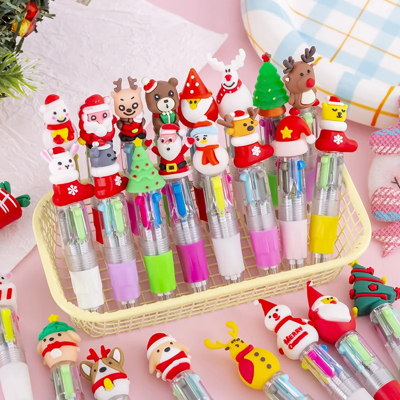 

30PCS Christmas Gifts Cute Cartoon Christmas Six Color Ballpoint Pen Ballpoint Pen