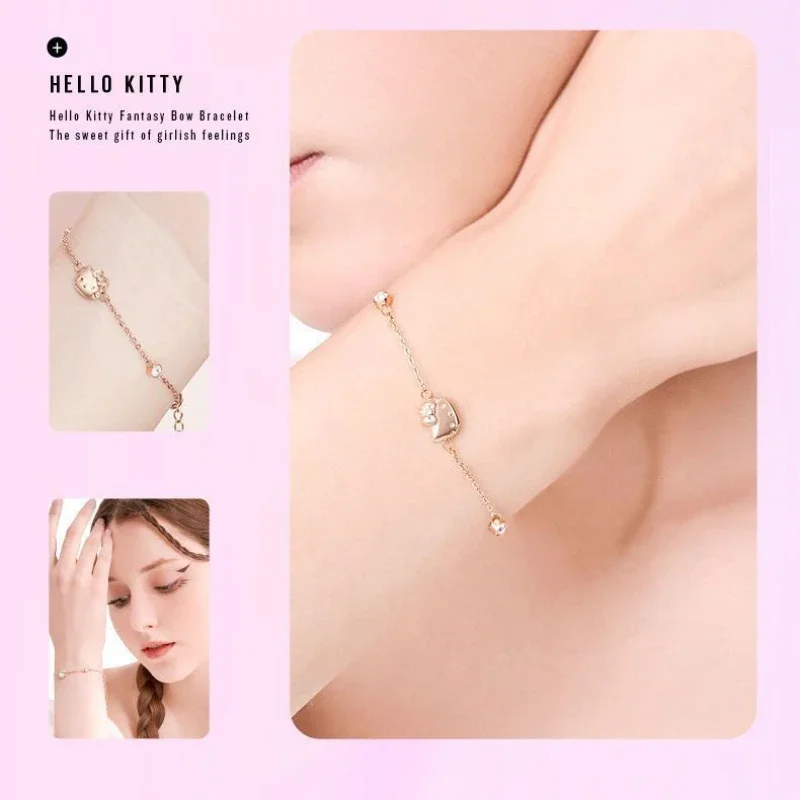 Sanrio Hello Kitty браслет-подвеска милый аниме мультфильм модный лук блестящий браслет