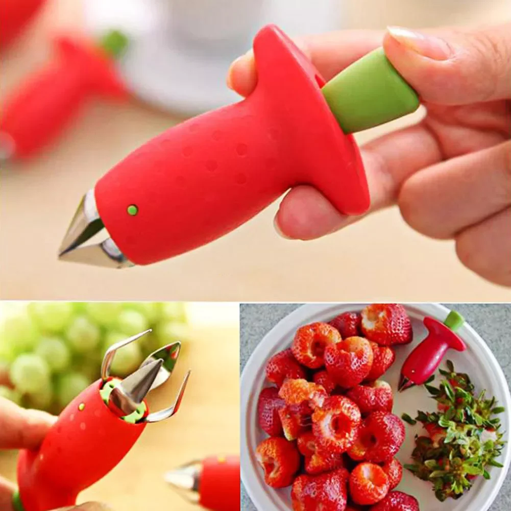 

Strawberry Huller Metal Tomato Stalks Plastic Fruit Leaf Knife Stem Remover Gadget Strawberry Hullers Kitchen Tool Freeship
