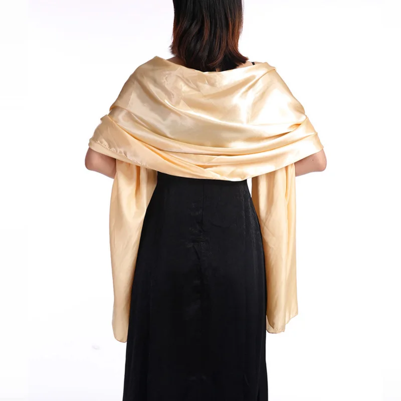 

Wedding Satin Shawl for Women Cloak Scarf Sun Protection Scarves Headscarf Solid Color Evening Party Banquet Accessories Elegant