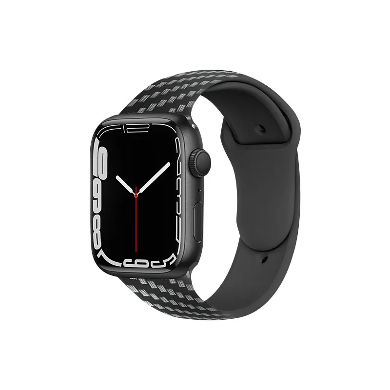 

Strap For Apple Watch Band 44mm 40mm 45mm 41mm 49mm 42mm silicone watchband Carbon Fiber bracelet iWatch series 6 7 3 SE 8 ultra