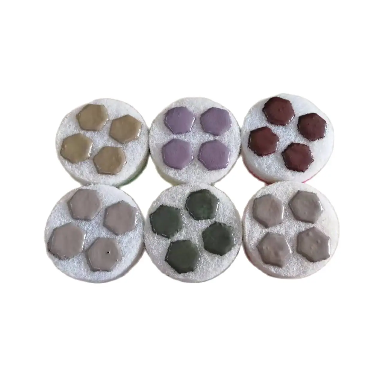6 Pieces 3 Inch 80mm Abrasive Diamond Floor Polishing Pad For Floor Grinding Renewing Processing Marble Granite Concrete Stone