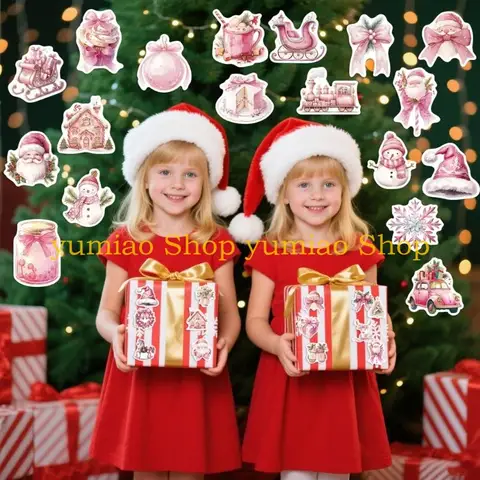 Рождественские наклейки ПВХ 50 штук