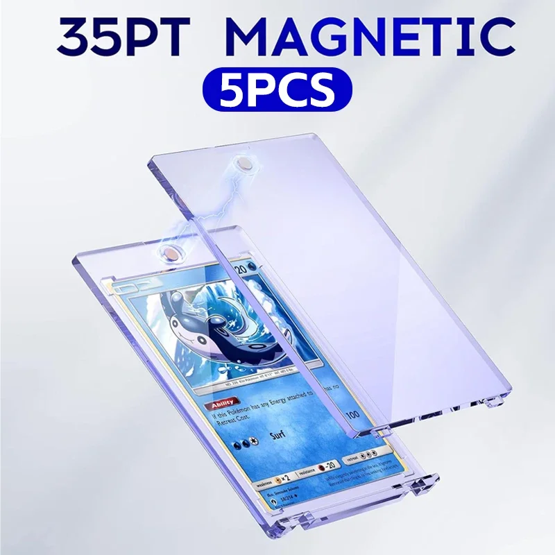 

Магнитный держатель 35PT One Touch, УФ-фотокарта, коллекционные карточки, полное покрытие, чехол для Kpop Photocard, спортивная карта, прозрачный держатель