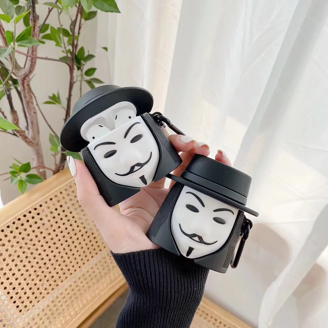 

V for Vendetta case for Airpods 1 2 3 Pro Earphone Box Cover 3D Soft Bluetooth Wireless Protect Case for Airpod
