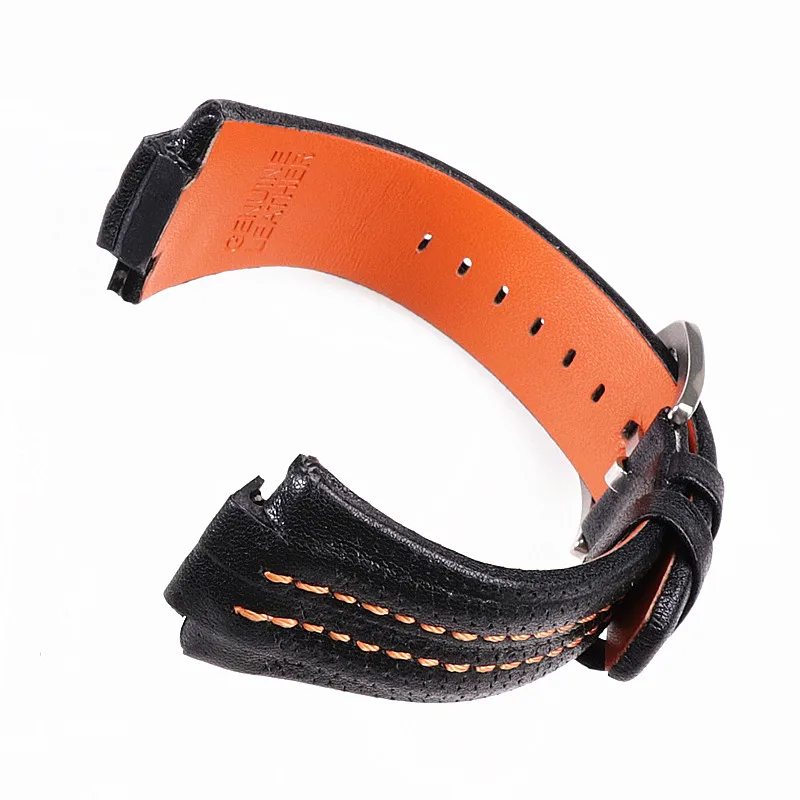 27x15mm Genuine Leather Watchband Raised Strap for Seiko Sportura Series SNL029P2 SNL021P1 SNA595P2 SNL017P1 Bracelet Men's Band