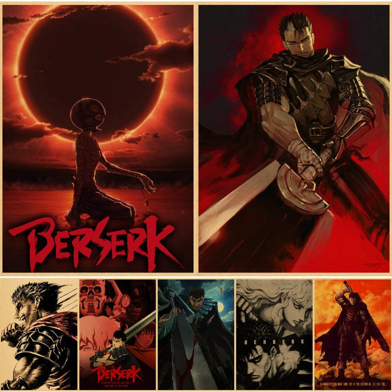 

Настенные постеры Berserk, постеры на стену, настенные картины в мусульманском стиле, картины на стену, декор для спальни, картины на стену