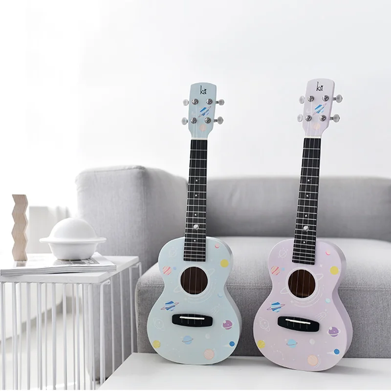 

Blue High Quality Ukulele Children Silent Pink Adults Soprano Ukulele Acoustic Strings Finger Picks Guitarra Travel Guitar