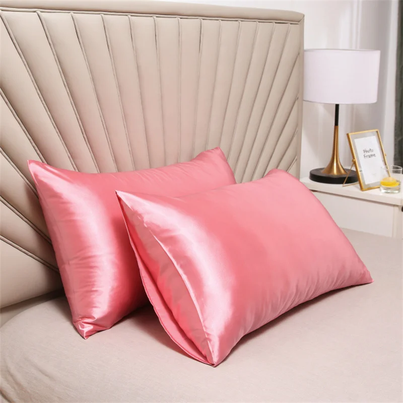 2PCS Pillowcase 100% Silk Pillow Cover Silky Satin Hair Beauty Pillow case Comfortable Pillow Case Home Decor wholesale 51*76CM