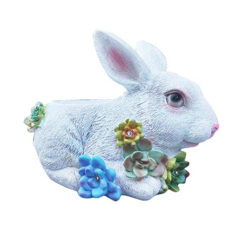 

Solar Light Outdoor Garden Rabbit Statue Decoration, Resin Rabbit Garden Sculpture Animal Statue for Patio Backyard