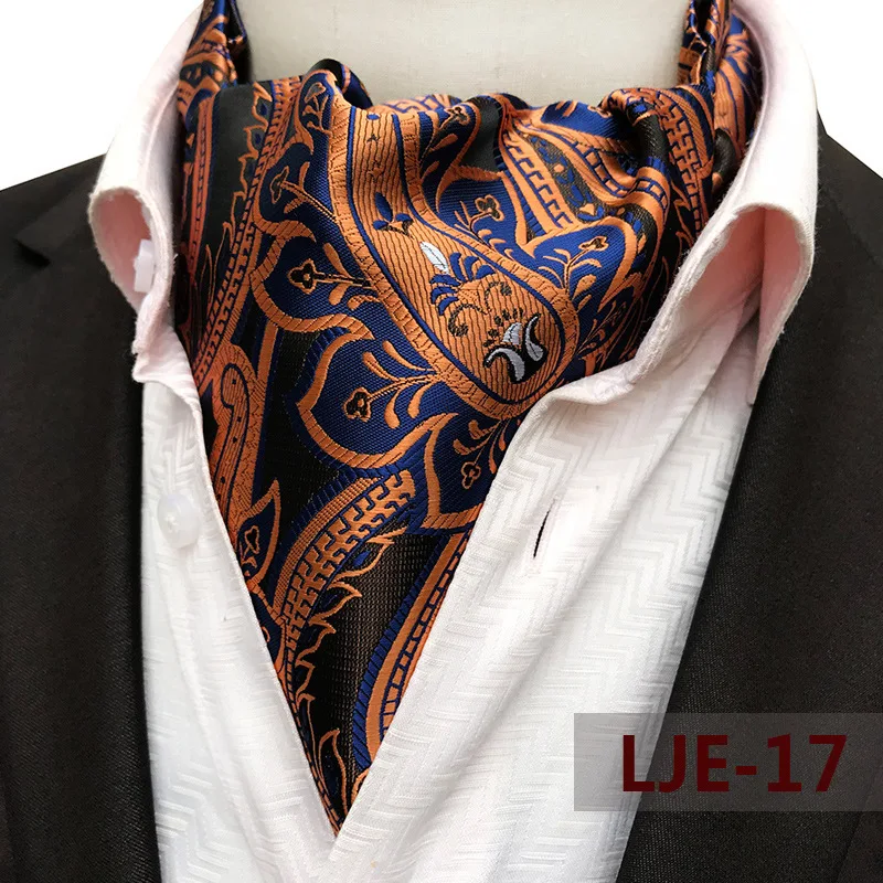 Ascuna-Corbata de Jacquard de Cachemira para hombre, pañuelo de cuello de estilo británico, accesorios de camisa para traje, corbata de moda, bufanda de ascuna de negocios