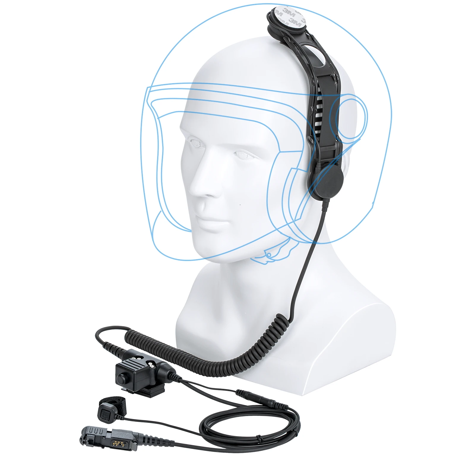 

Motorcycle Bike Fighting Helmet Bone Conduction walkie talkie Headset with Finger Microphone and U94 PTT For P6600 P6620