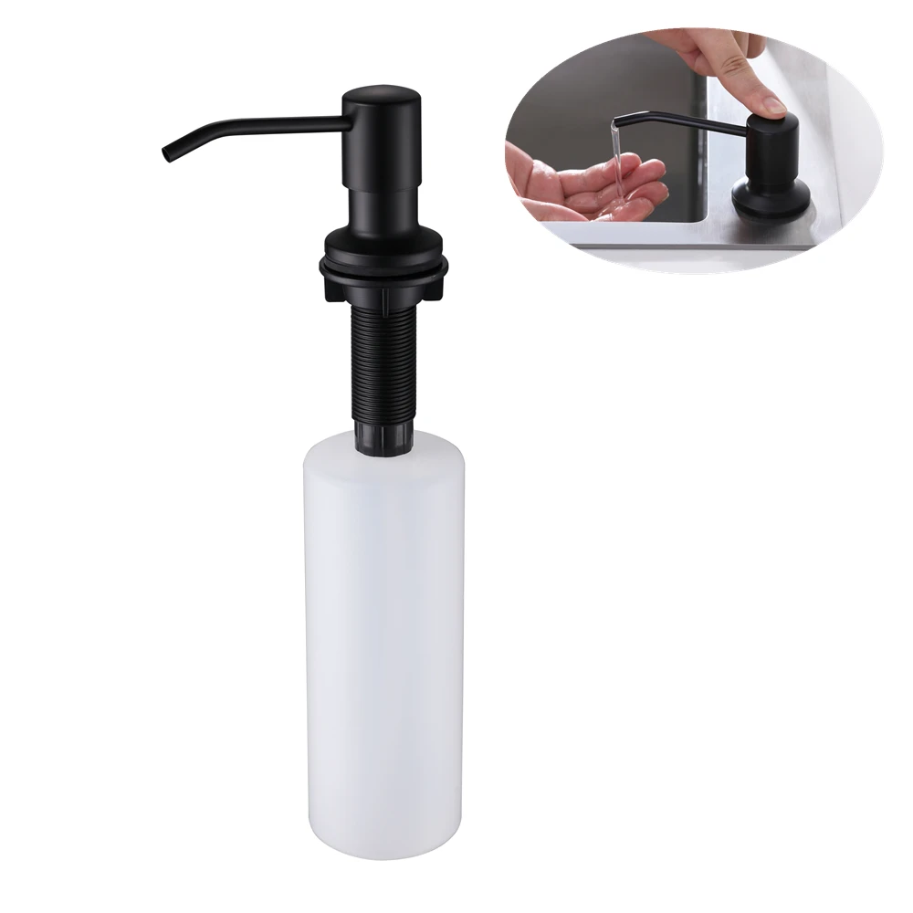 

500ml Black Kitchen Sink Liquid Soap Dispenser 304 Stainless Steel Bathroom Press Soap Lotion Dispenser Pump Kitchen Accessories