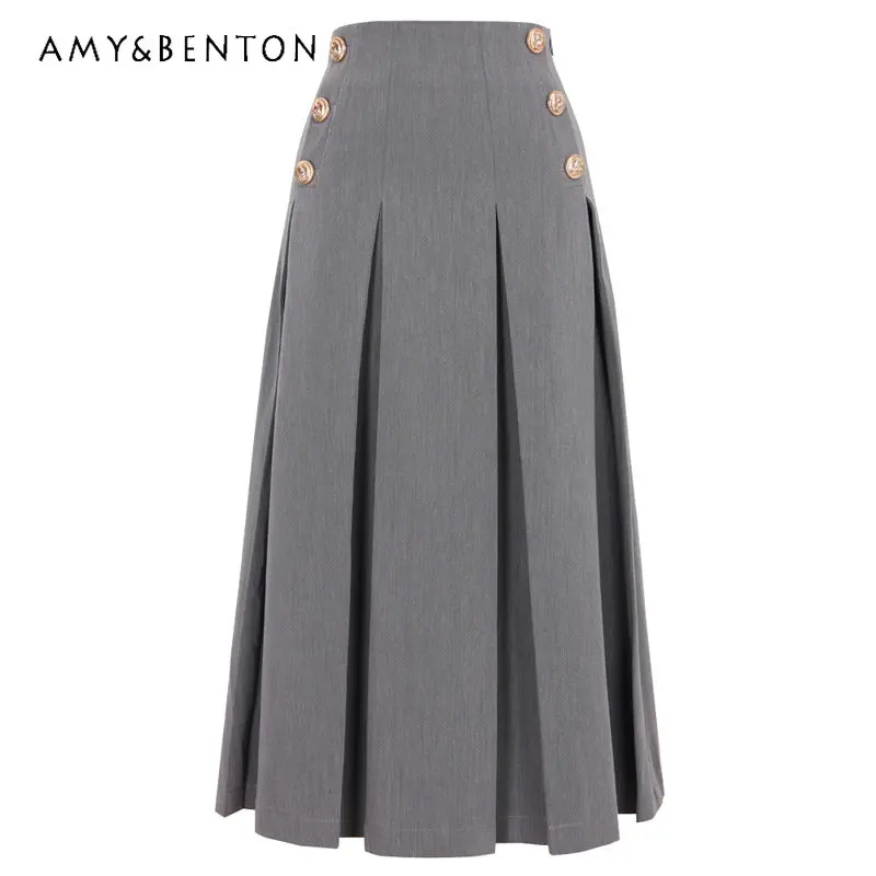 Autumn and Winter New High-End Fashionable Popular Socialite All-Matching A- Line Skirt Mid-length High Quality Skirt for Women