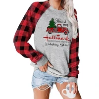 womens fall winter tops car tree printed casual round neck christmas sweatshirt drop shoulder long sleeve pullover clothing new