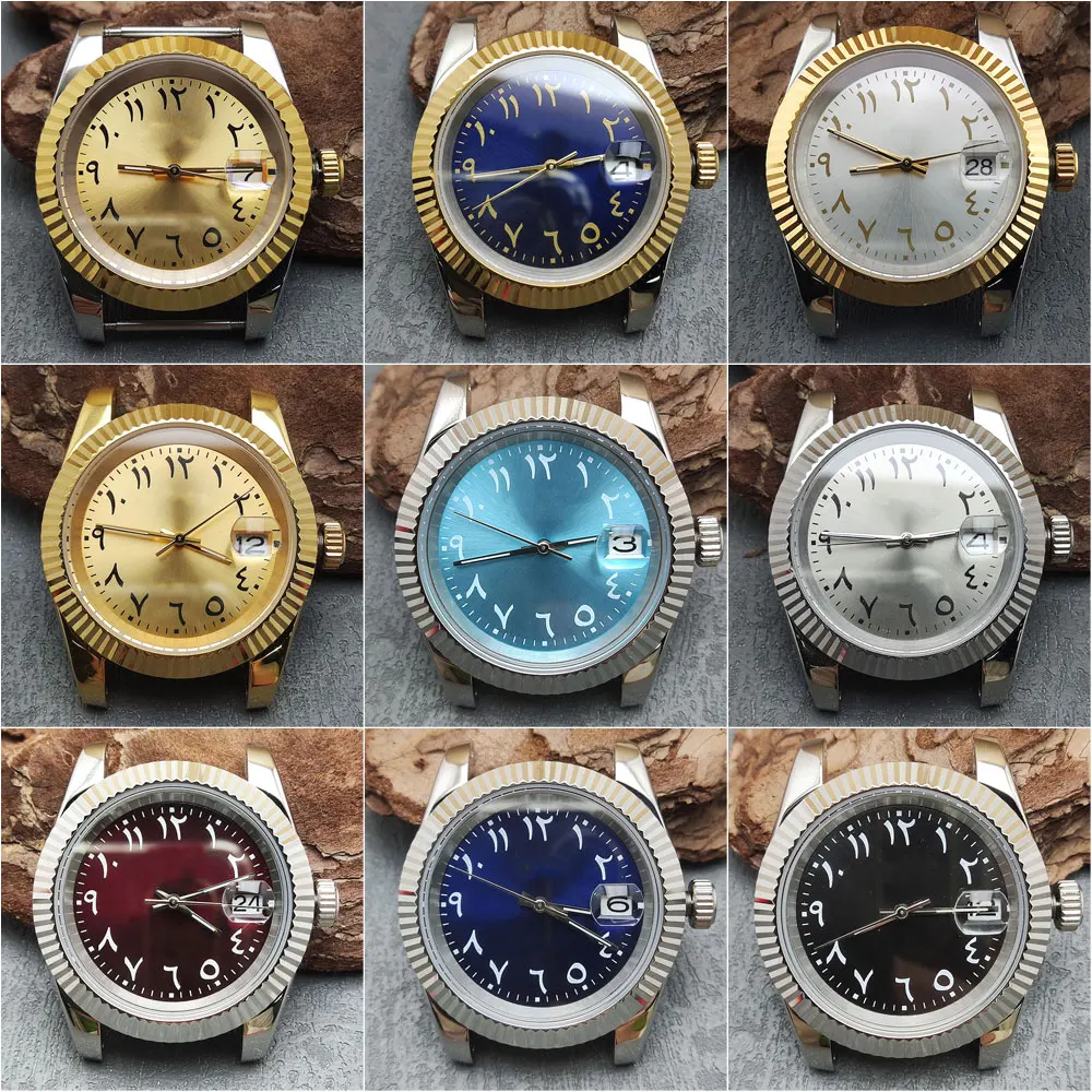 

Lmported NH35 Movement Men's Watch Gold Case Automatic Mechanical Illumination Watch Accessories DivingCustomizable