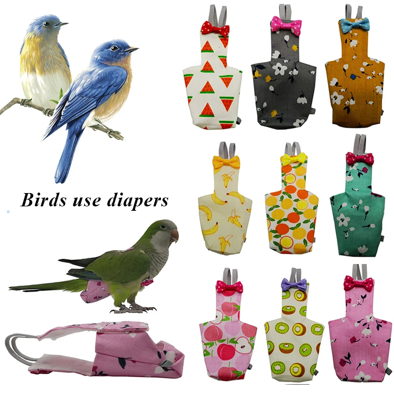 

Parrot Bird Diaper Bird Flight Suit Bird Pocket Diaper Cockatiel Pigeons Creative Cute Pet Clothing Pet Bird Clothes With Bowtie