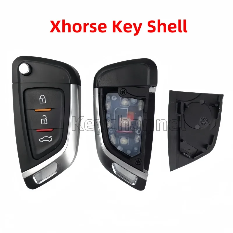 

Keychannel 1 шт. 3 кнопки VVDI корпус автомобильного ключа Xhorse проводной пульт дистанционного управления флип-ключ для Xhorse XKKF02EN корпус дистанционного управления