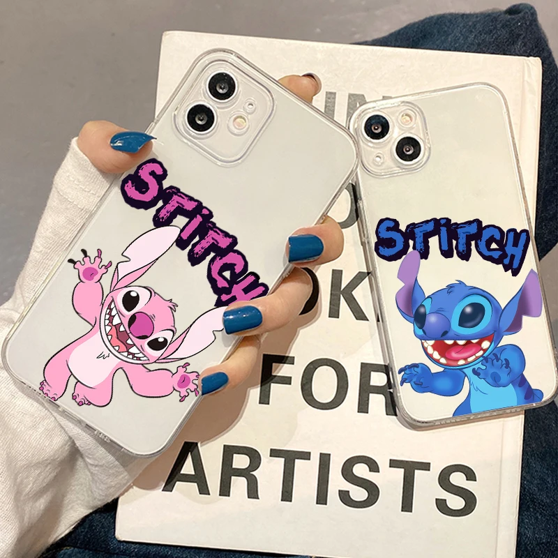 

Disney's Lilo & Stitch Transparent For iPhone 11 Case 14 13 12 Pro Max 12 13 Mini X XR XS Max SE 6 7 8 Plus Phone Case Funda