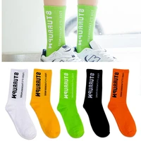 bright color socks cotton womens sports couple trend street socks in europe and the united states hip hop alphabet high socks