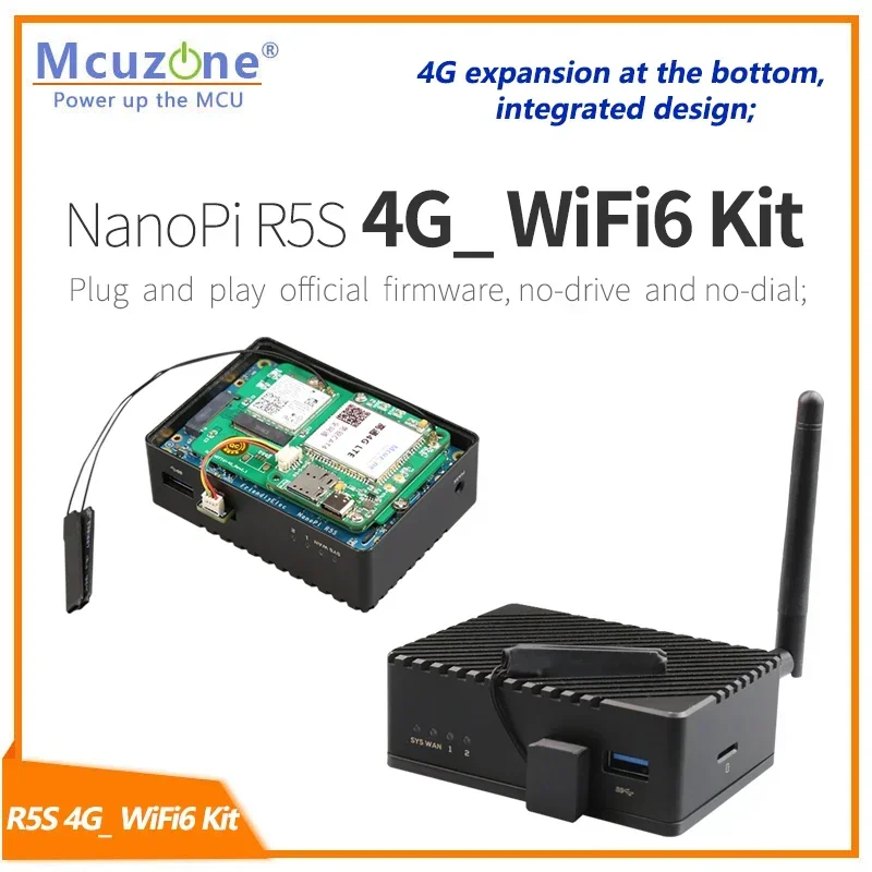 Комплект NanoPi R5S LTS и 4G WiFi6 RK3568B2 4 Гб DDR 32 emmc 2 5G ethernet * MT7922(wifi6) LTE драйвер бесплатно