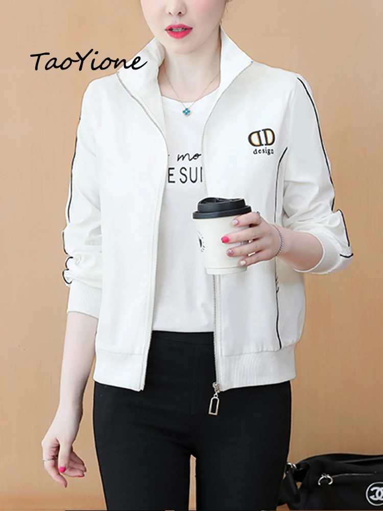 

2024 Fashion Korean Spring Autumn Bomber Jacket Women Long Sleeve Slim Jacket Woman Vintage Baseball Tops Jackets Female Outwear