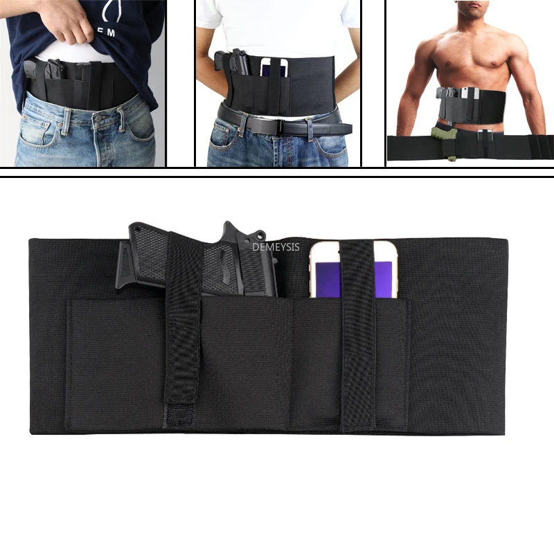 

Tactical Belly Gun Holster Belt Shooting Hunting Concealed Carry Waistband Pistol Holder Magazine Pouch Right Left Hand Holster
