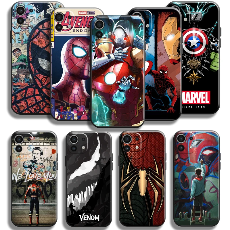 

Spiderman Venom Iron Man Phone Case For Xiaomi Mi 11 11 Lite 5G Carcasa Black Soft Silicone Cover Coque Funda